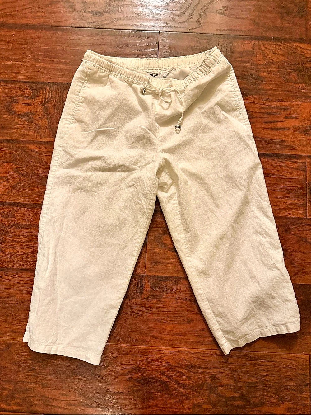 Sag Harbor Women's Linen-Style Ankle Pants Size Petite Medium